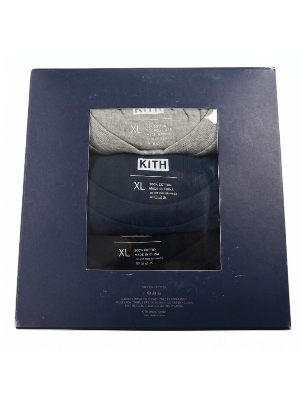 KITH 3 Pack Navy Black Gray UNDERSHIRT PROGRAM Cotton Crew Tee Shirts XL NEW